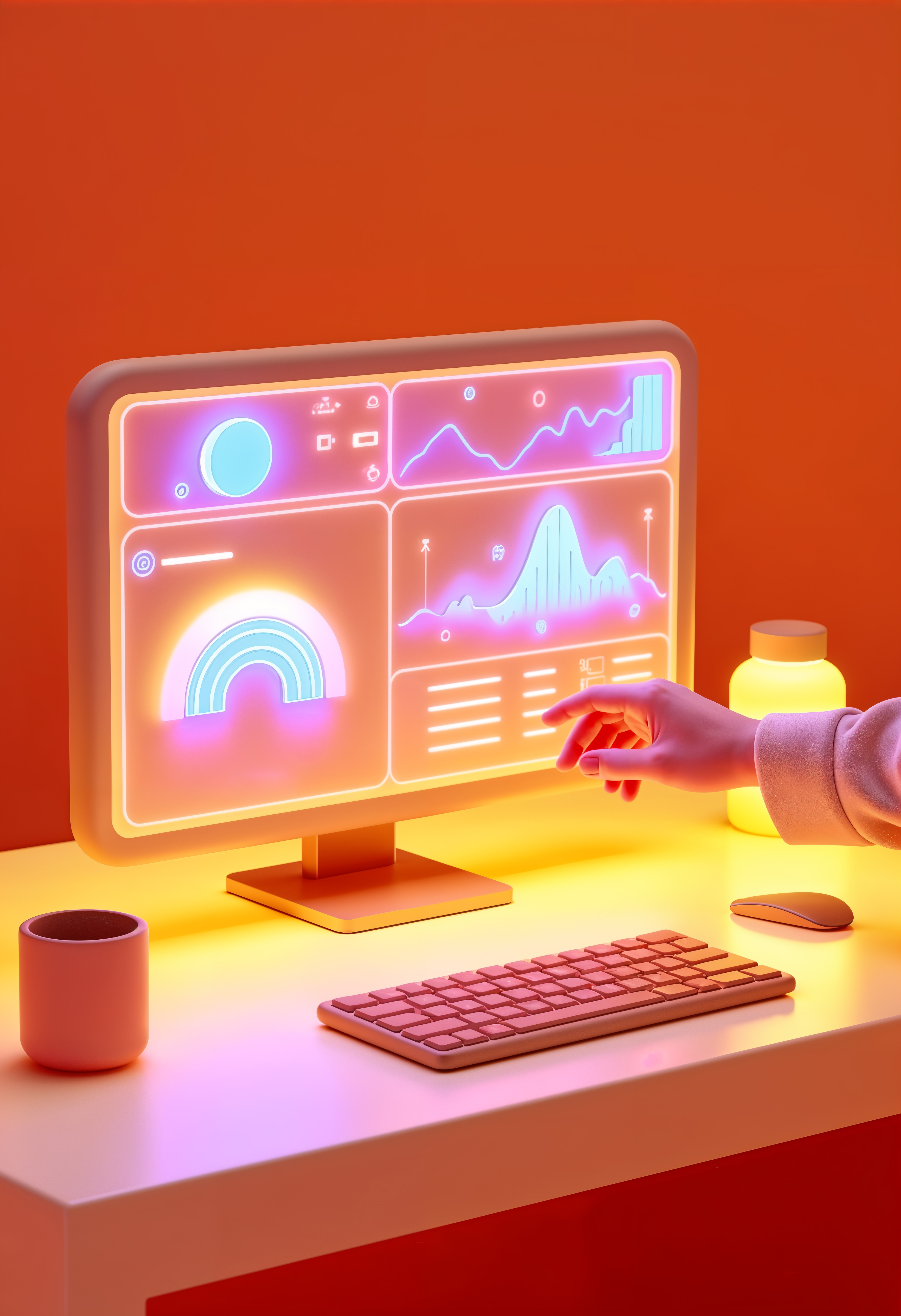 Ilustración 3D de una computadora